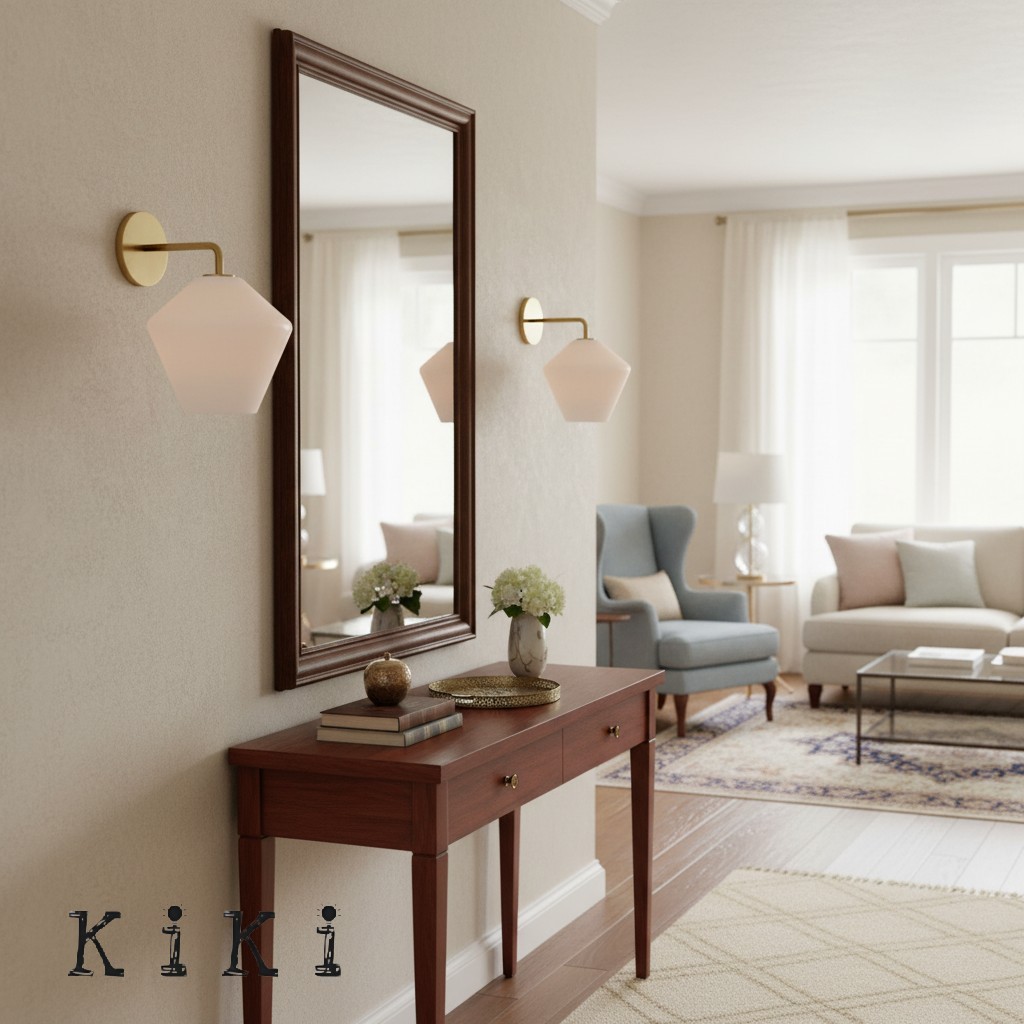 Merin Geometric Glass Wall Sconce - Minimalist Fixture for Bedroom K1402
