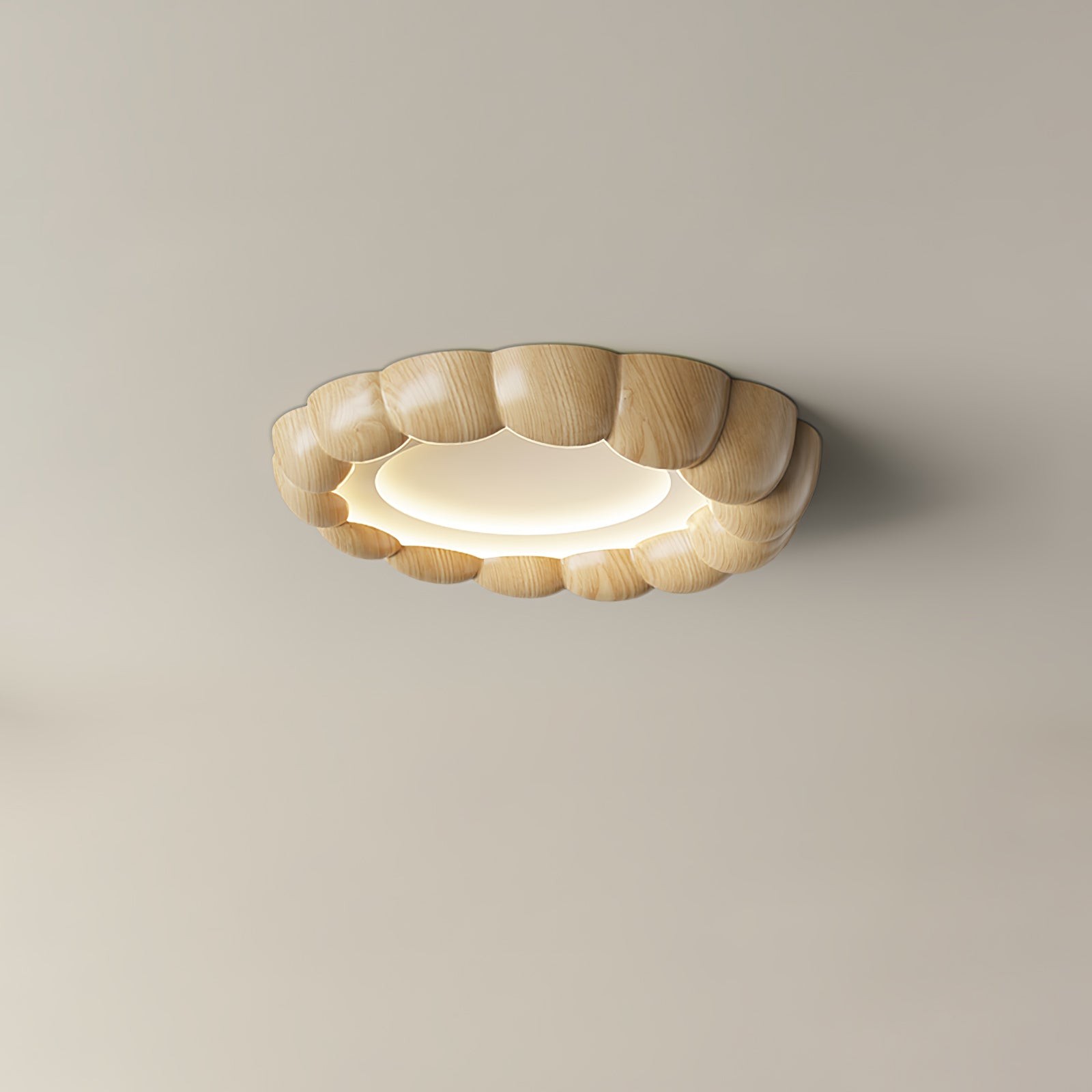 Faux Wood Ripple Ceiling Lamp K377