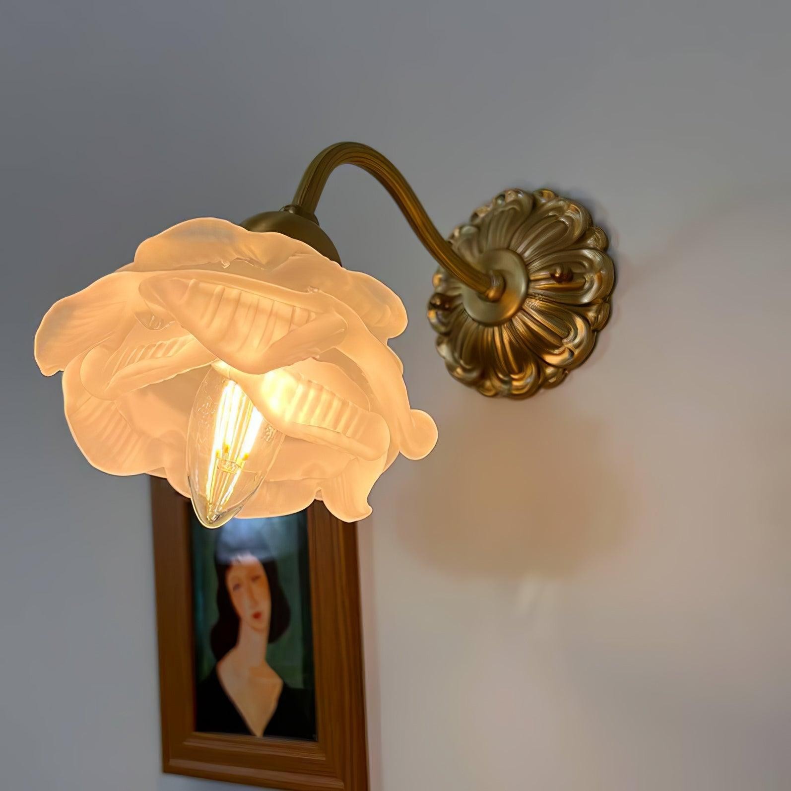 Brass Rose Wall Light K277