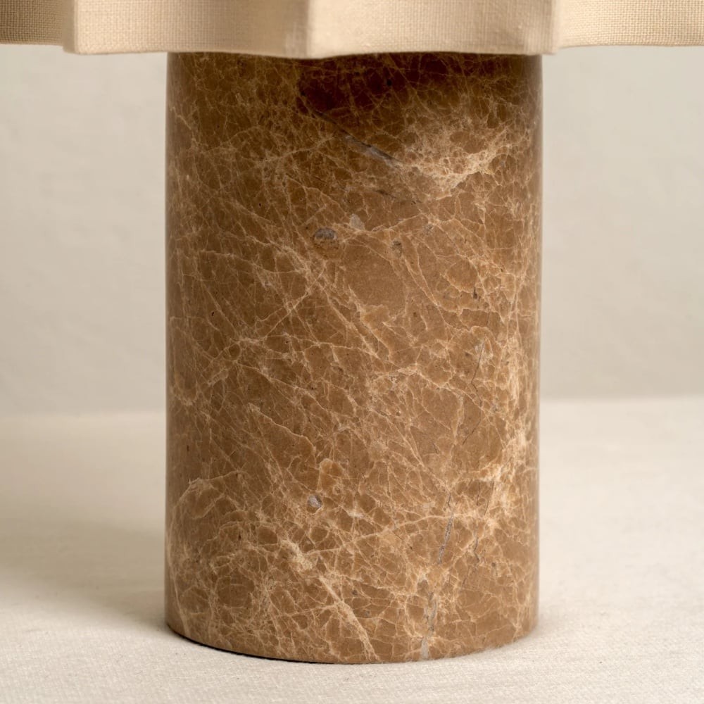Cavilon Soft Ambient Table Lamp - Stylish Fan Shaped Shade with Marble Base K2053