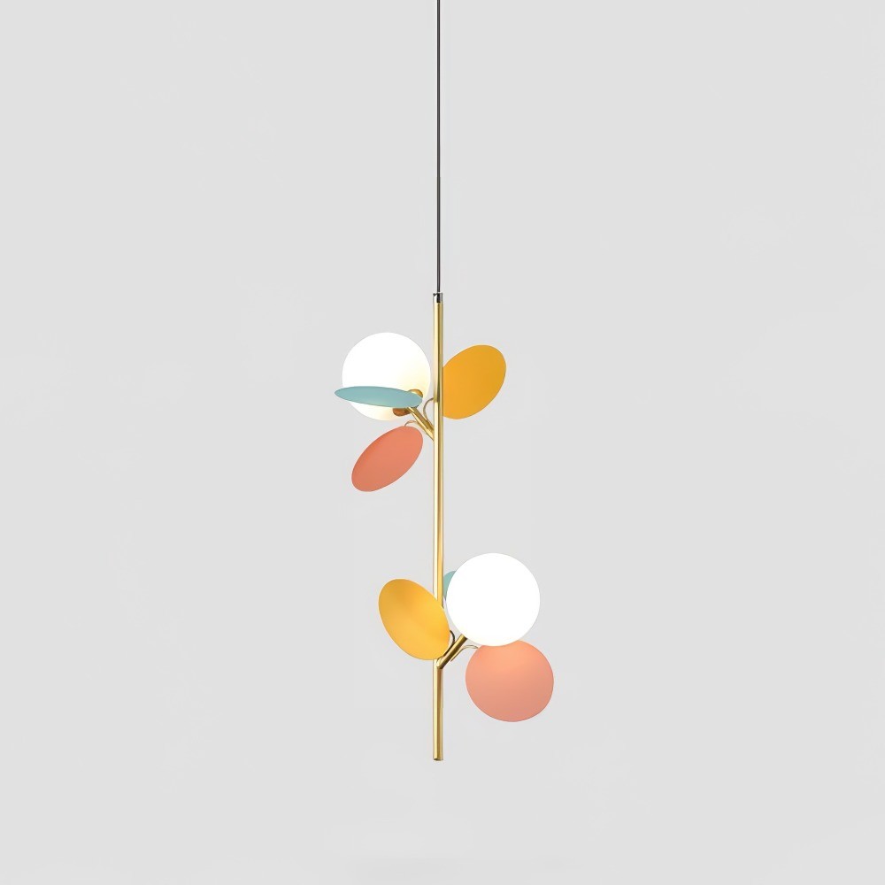 Multi Colored Leaf Glass Globe Pendant Light K152