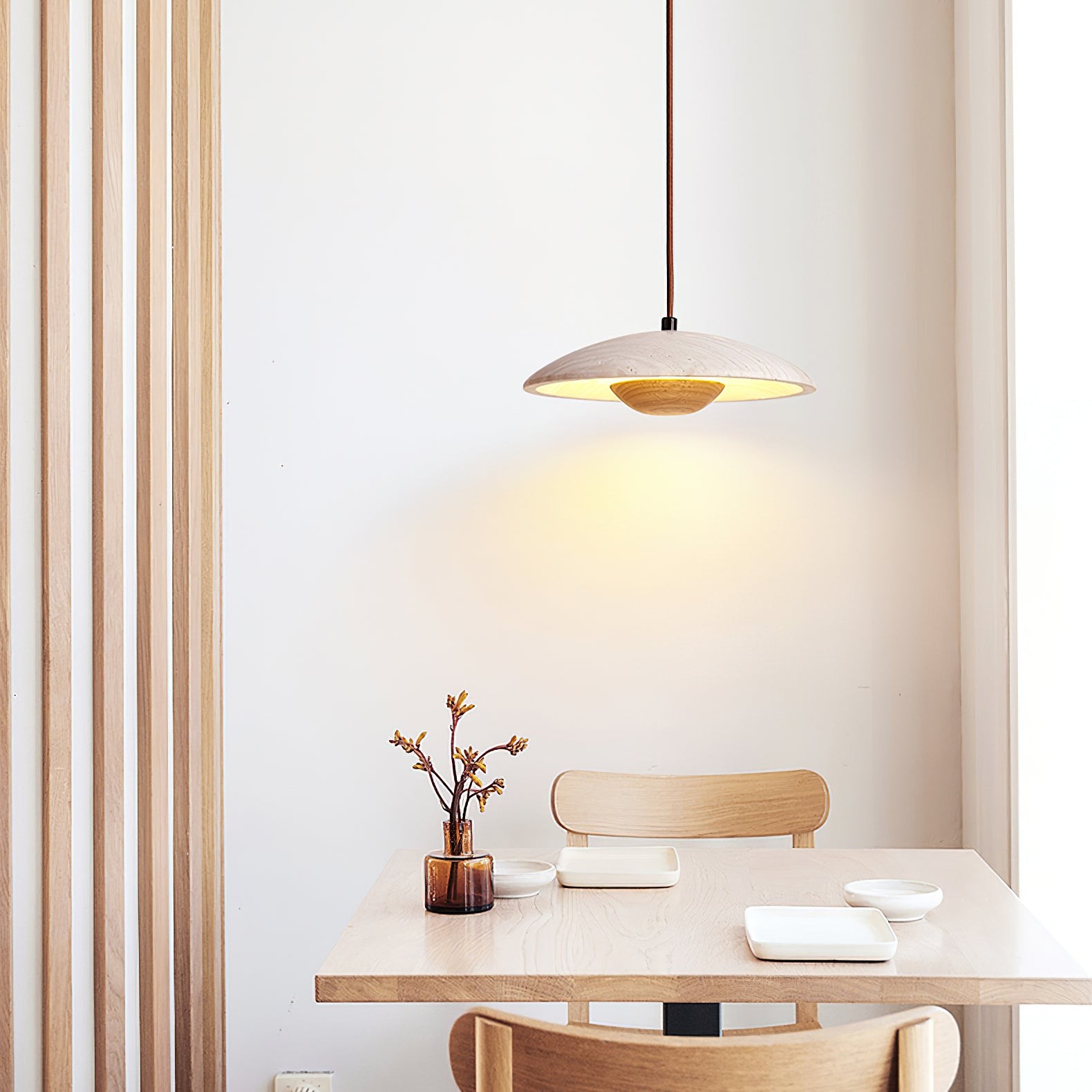 Cream Style Wood Pendant Lamp K668