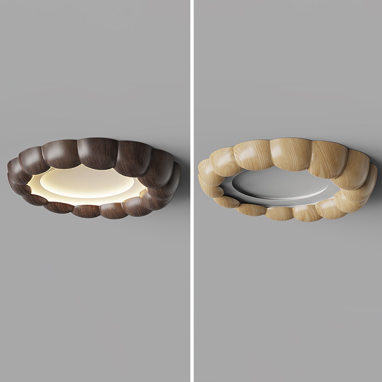 Faux Wood Ripple Ceiling Lamp K377
