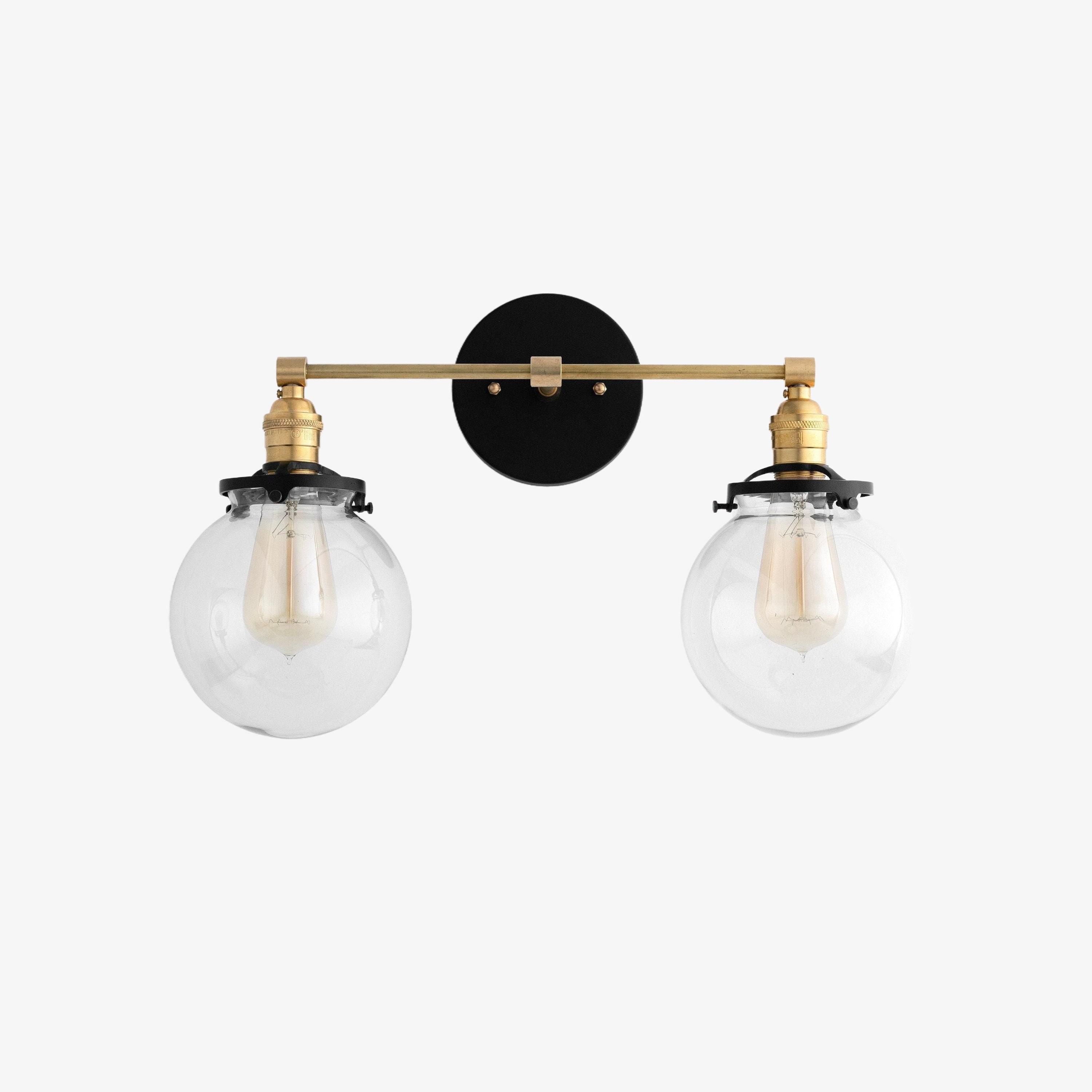 Lumio Globe Glass Globe Vanity Light - Modern Two Light Bathroom Sconce K1432