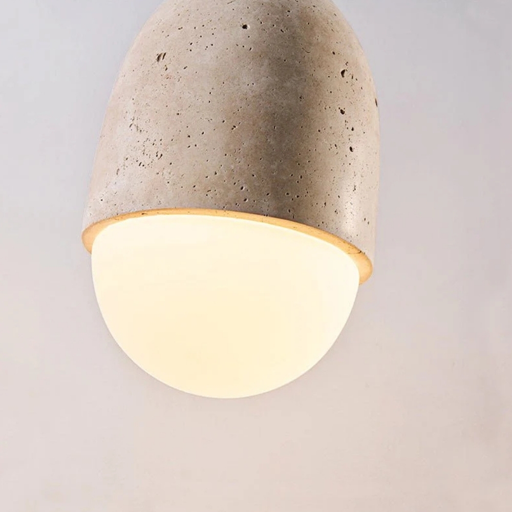 Orbaltis Modern Orb Cluster Pendant Light - Natural Stone and Glass Hanging Lamp for Living or Kitchen K2266