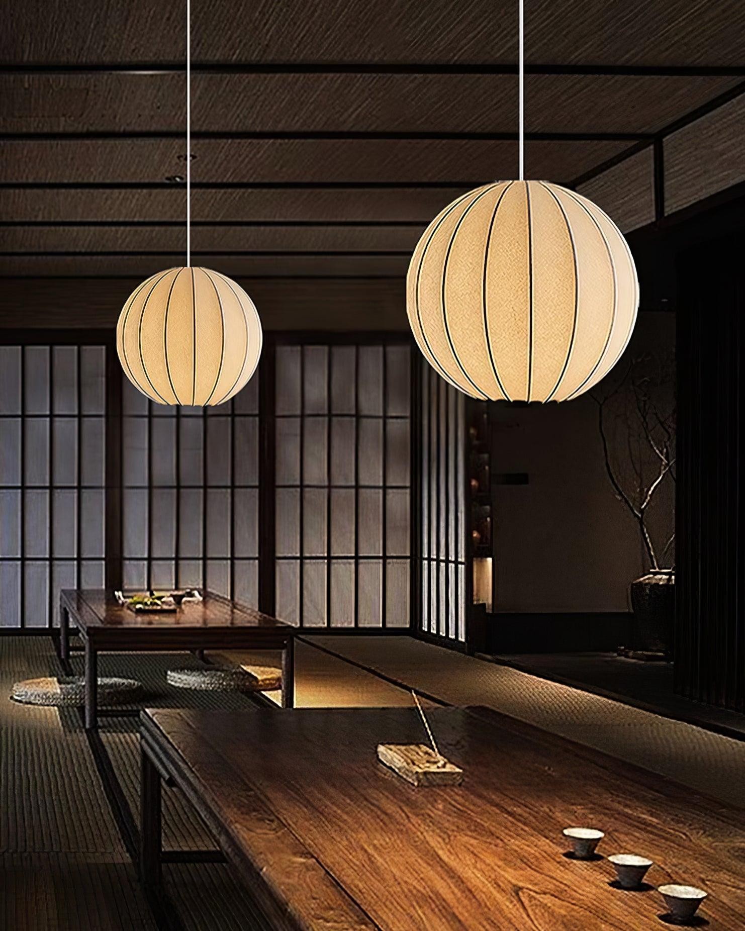 Creative Japanese Minimalist Silk Pendant Lamp For Restaurant K438