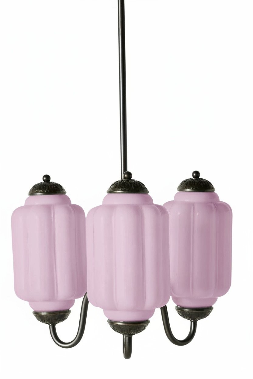 Eloise Classic Glass Pendant Light - Retro Glass and Metal Hanging Lamp for Kitchen Island Cafe K1475