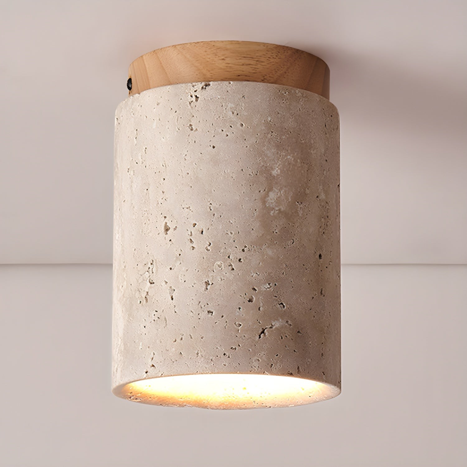 Marble Travertine Column Ceiling Lamp K688