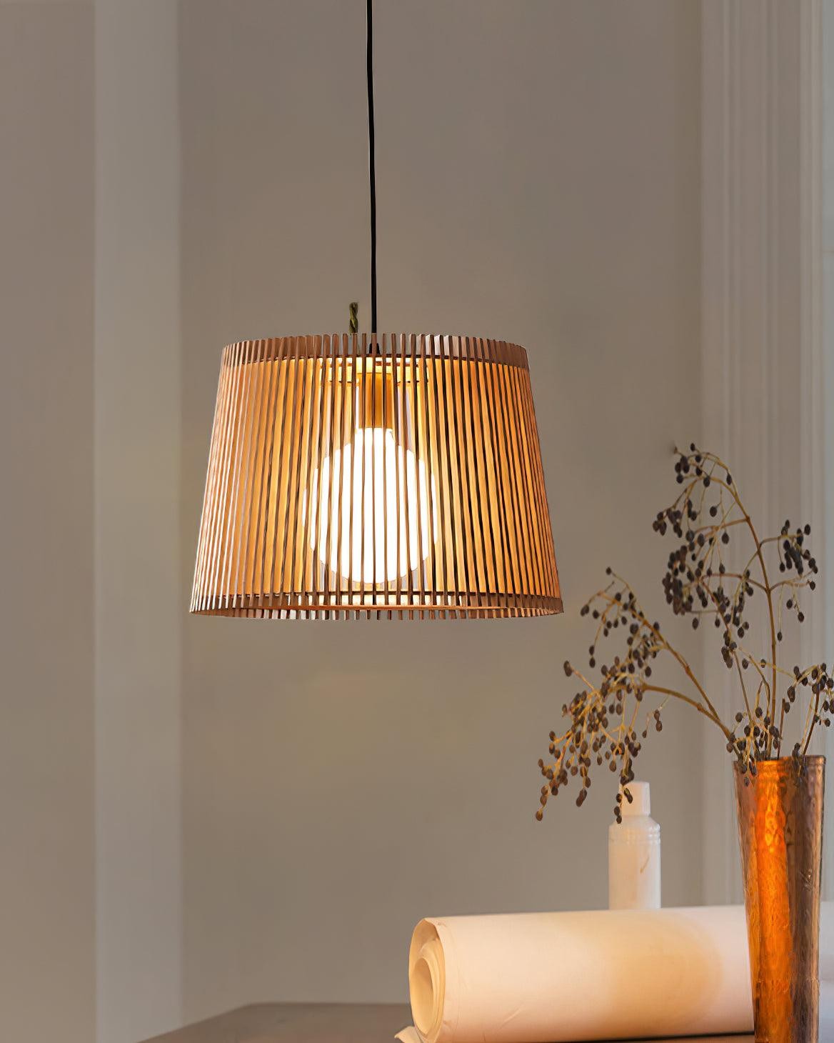 Wooden Log Color Cage Pendant Light K654