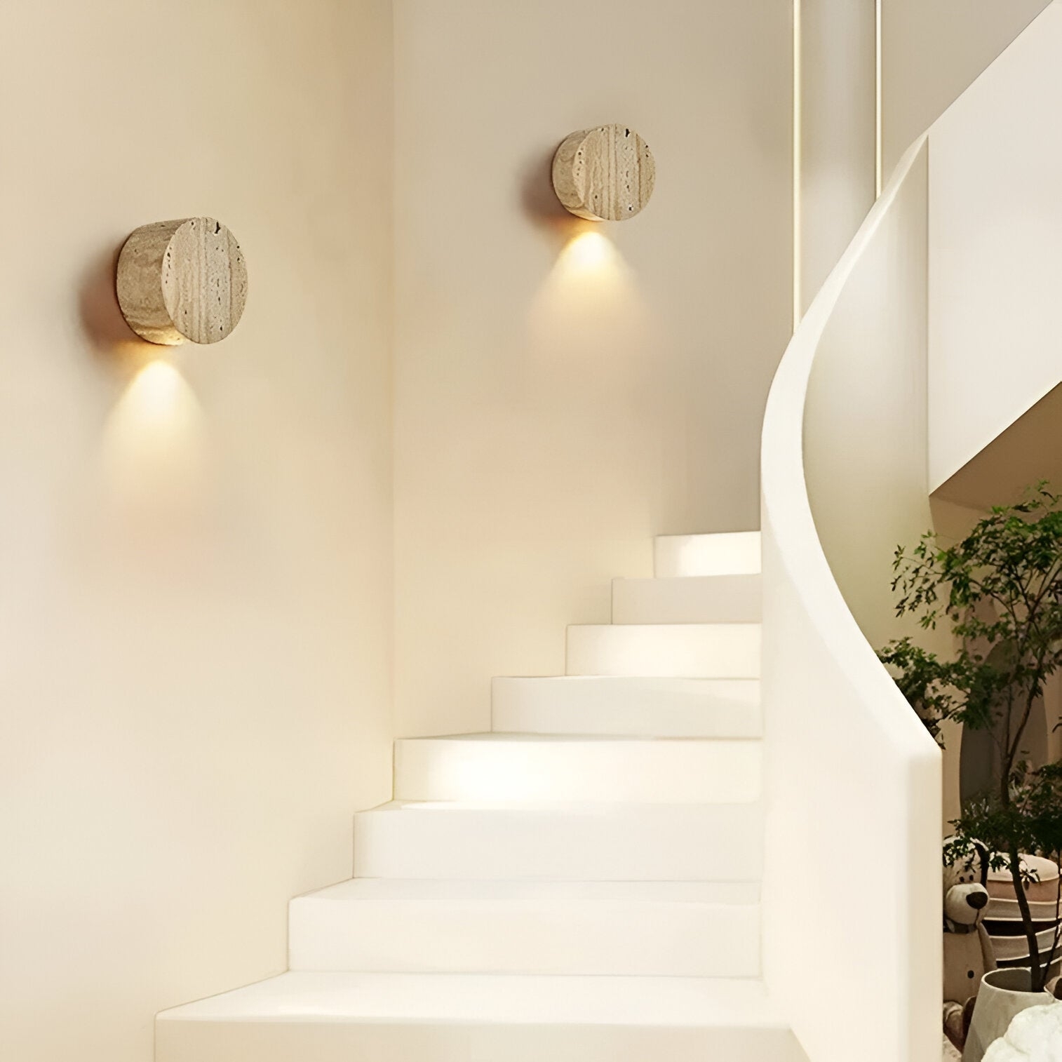 Japanese Wabi Sabi Natural Travertine Stone Wall Light D878