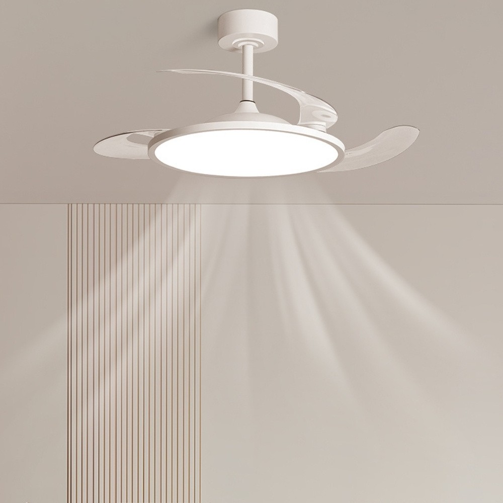 Modern White Round Led Invisible Ceiling Fan Light K1106