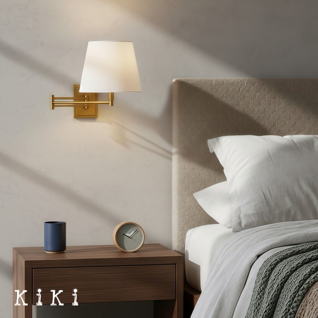 Arcuma Linen Shade Wall Light - Stylish Illumination for Living Room and Bedroom K2075