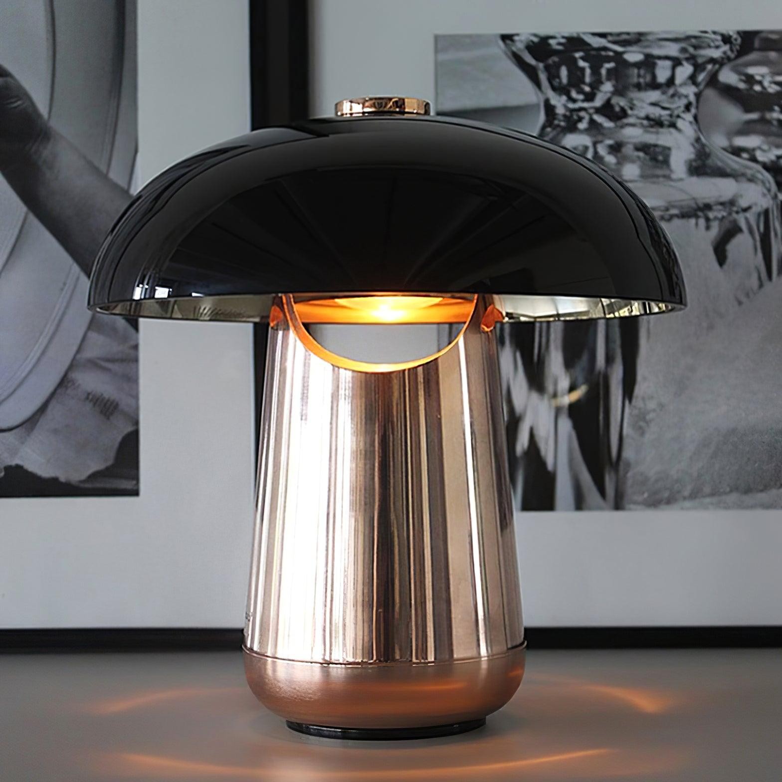 Metal Covered Mushroom Hollow Table Lamp K555