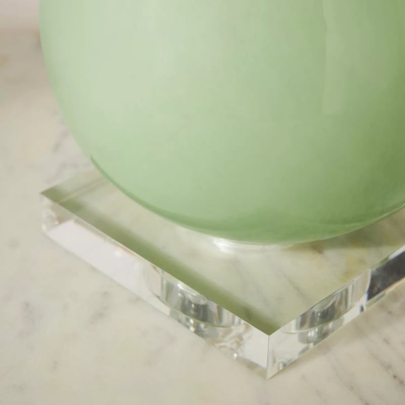 Savara Minimalist Table Lamp - Clean Glass Form with Fabric Shade for Bedrooms K1668