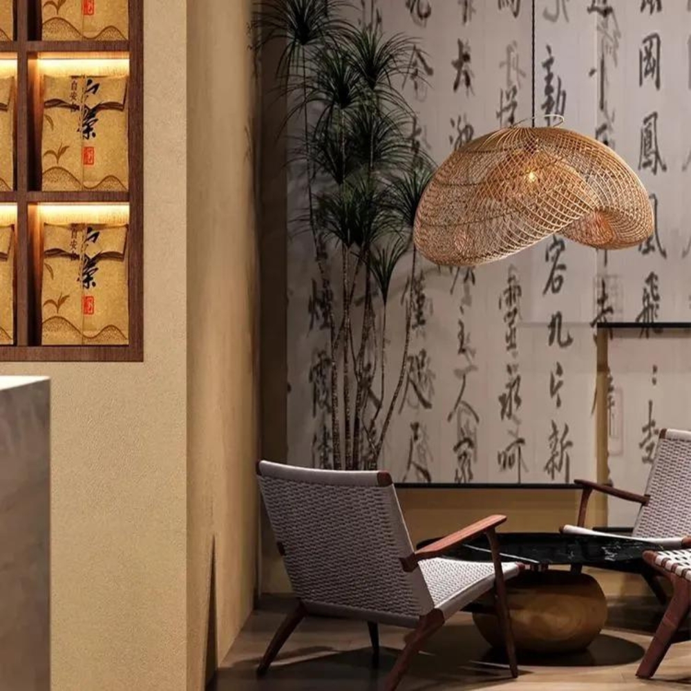 The Alluring Wabi-Sabi Rattan Essence Pendant Lamp D832