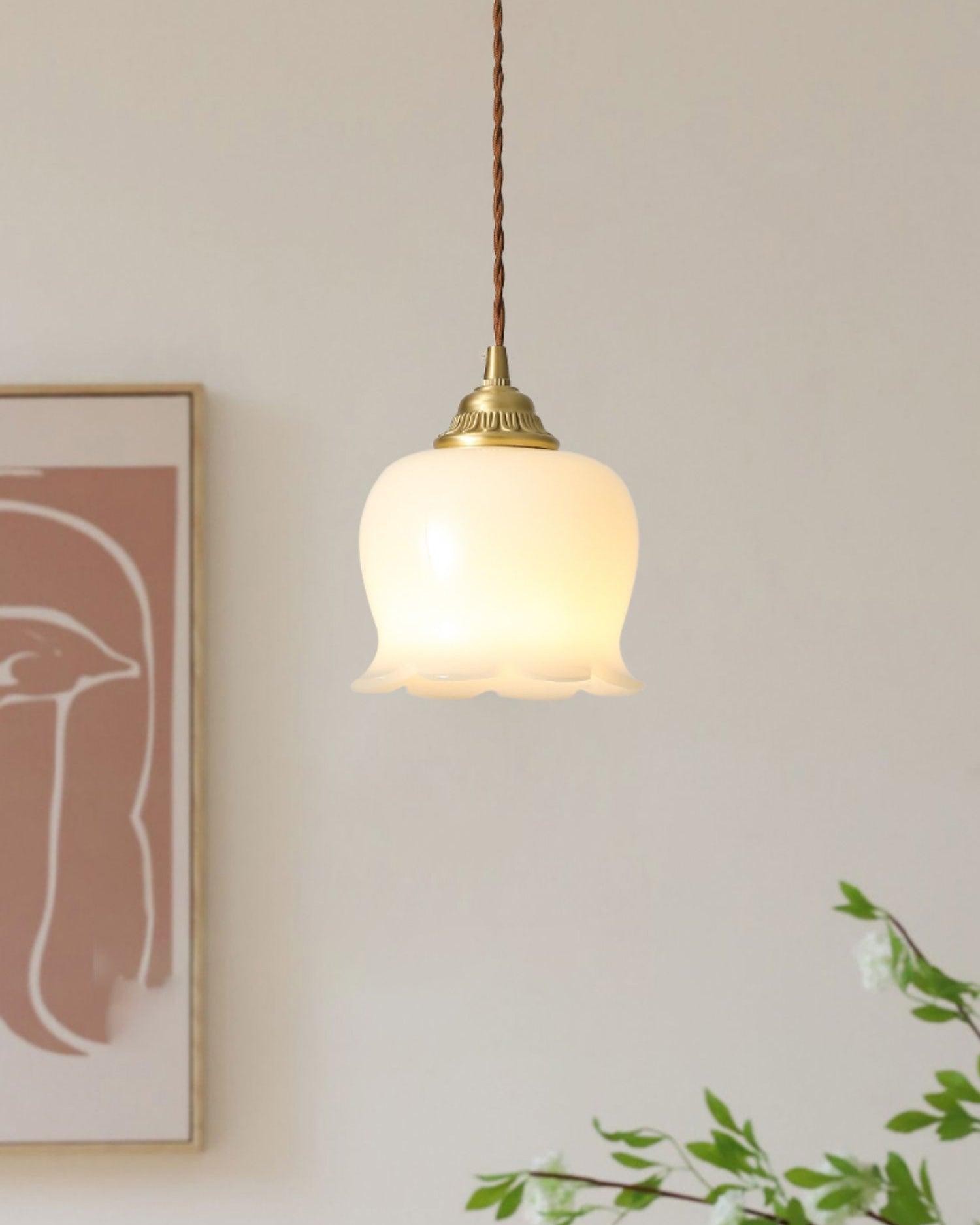 Traditional Glass Flower Pendant Lamp K736
