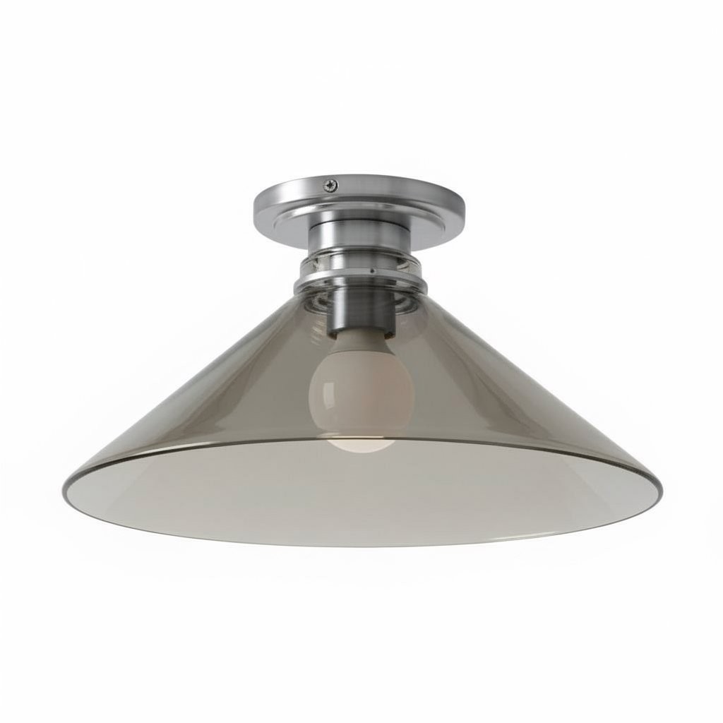Aurenza Simple Flush Mount – Metal and Glass Ceiling Light for Any Room K1138