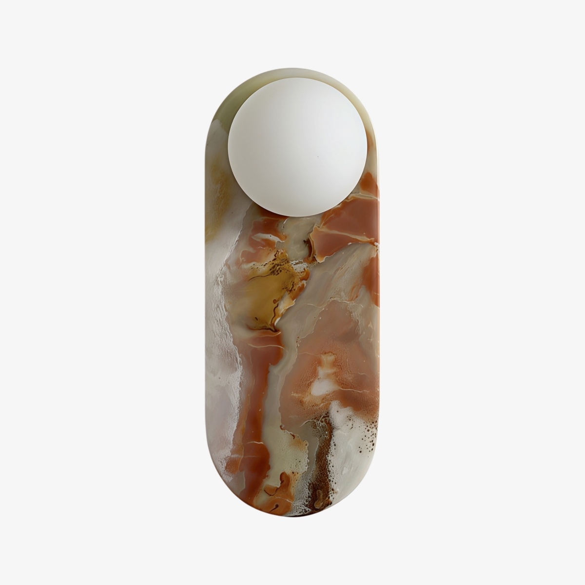 Vinbrea Stone Wall Lamp Organic Texture - Mid-Century Accent Light for Bedroom and Hallway K2402
