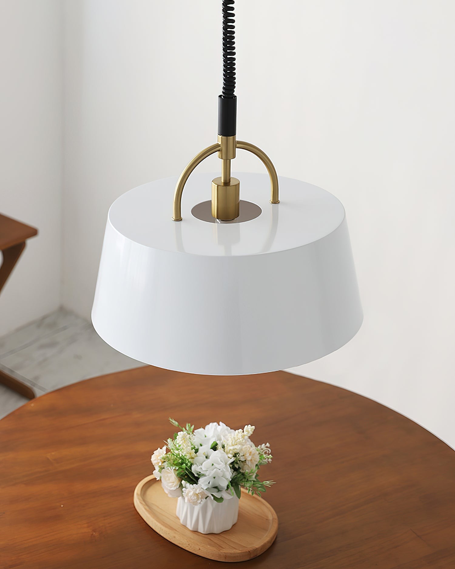 Retro Classic Drum Shaped Retractable Metal Pendant Lamp K233