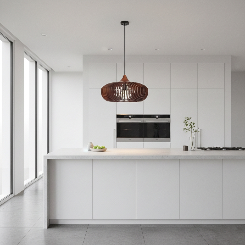 The Halo of Zen Japandi Wood Pendant Light D837