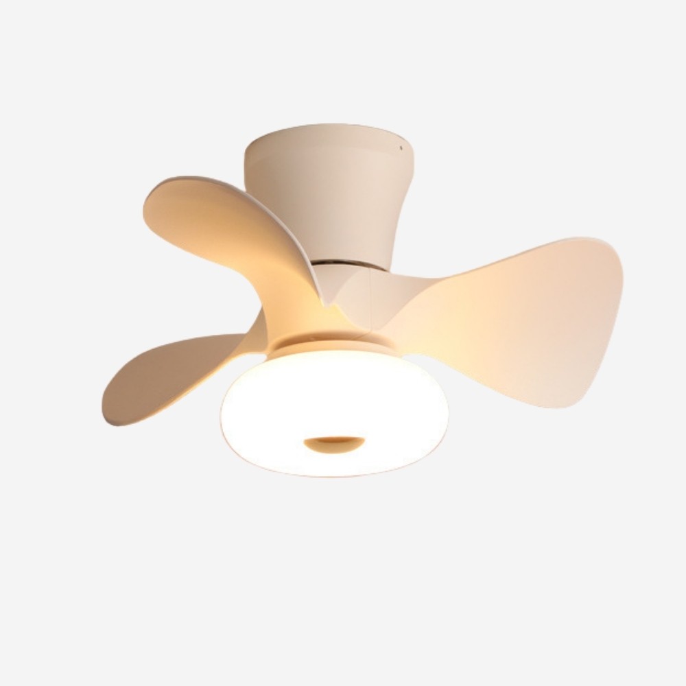 Modern Cream Quiet Led Ceiling Fan Light For Bedroom K1113