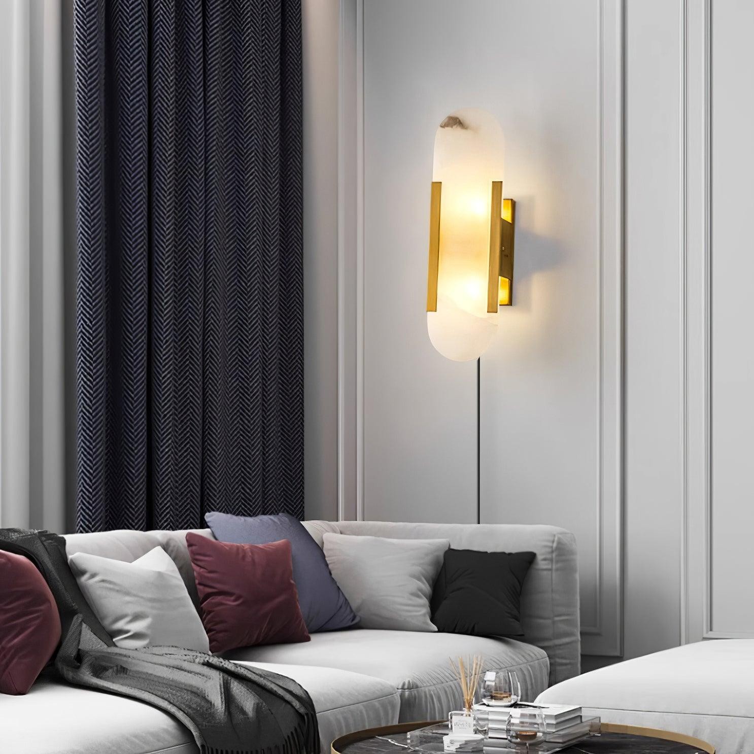 Alabaster Elongated Plug In Wall Lamp K501