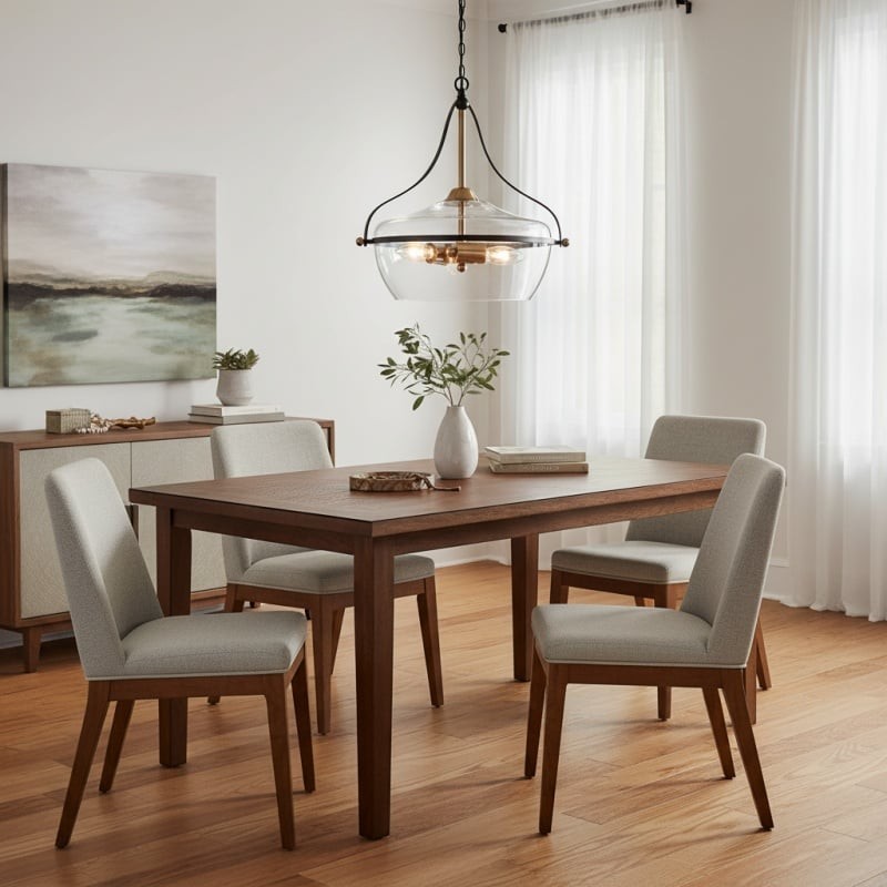 Lirra Modern Bowl Glass Pendant Lamp - Elegant Light Fixture for Dining Table K1732
