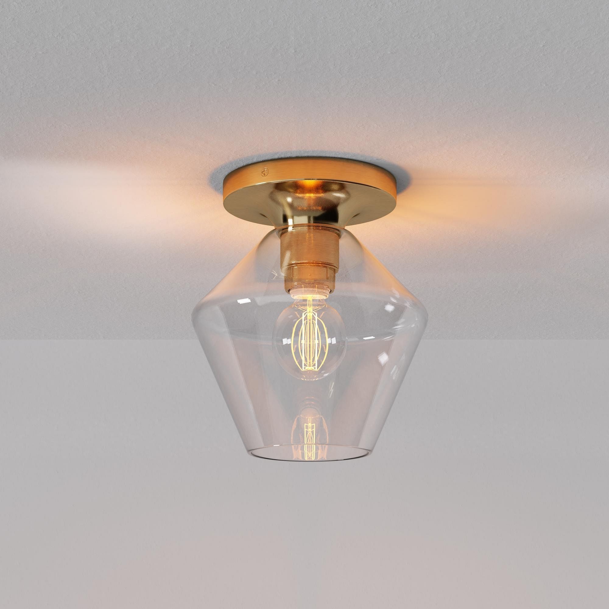 Merin Sleek Glass Ceiling Lamp - Geometric Flushmount Lamp for Dining Room K1223