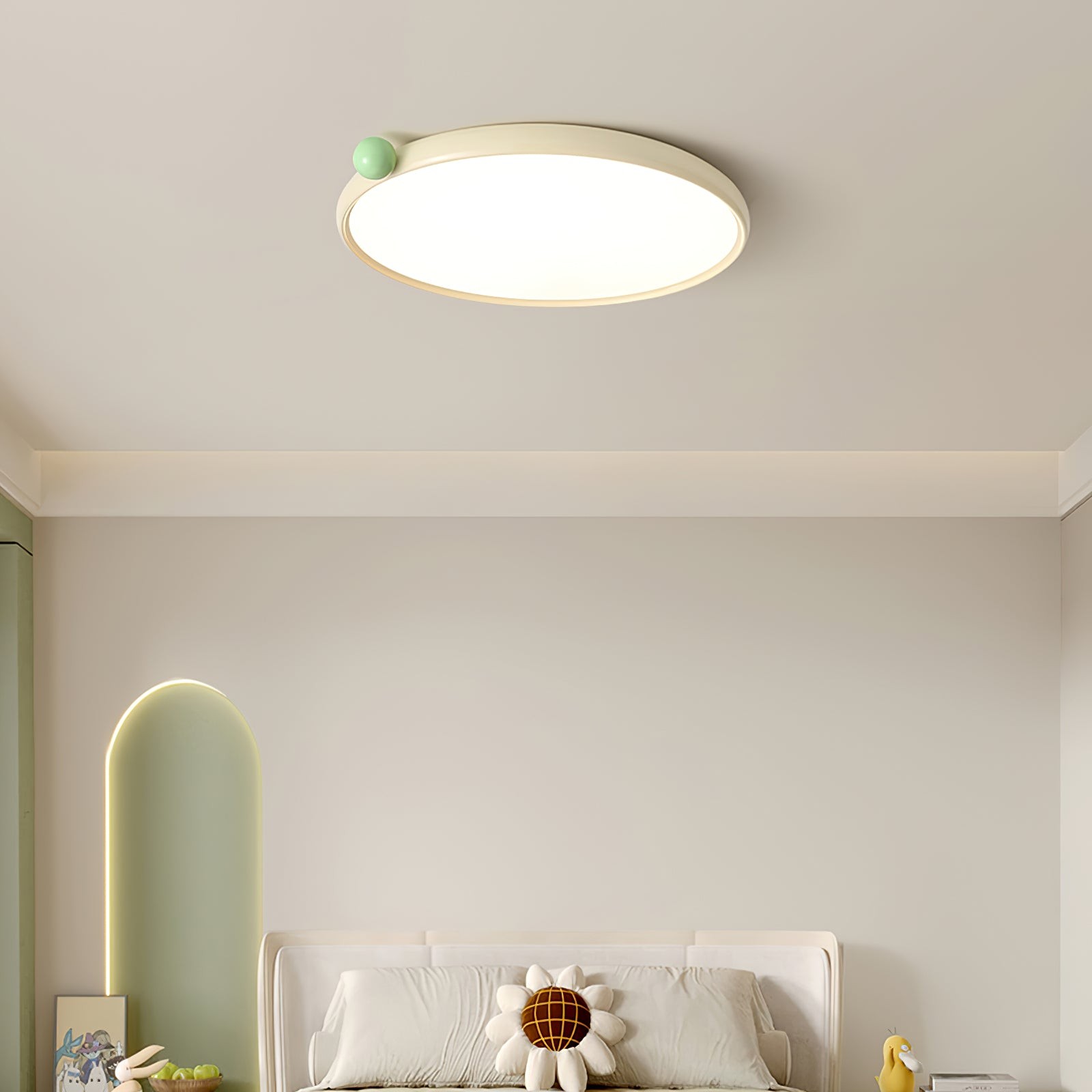 Minimalist Disc Cream Style Ultra-thin Ceiling Lamp K462