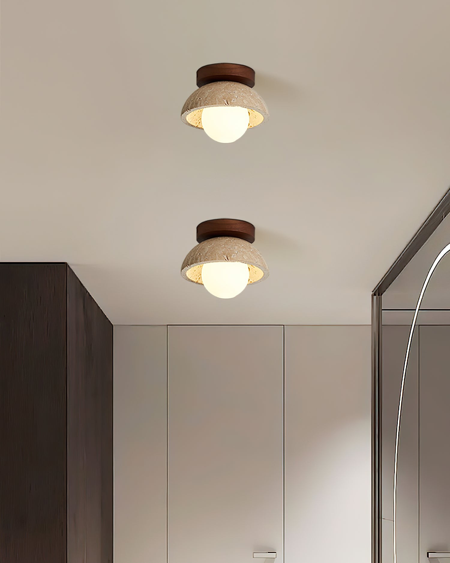 Wabi-Sabi Style Travertine Ceiling Light K592