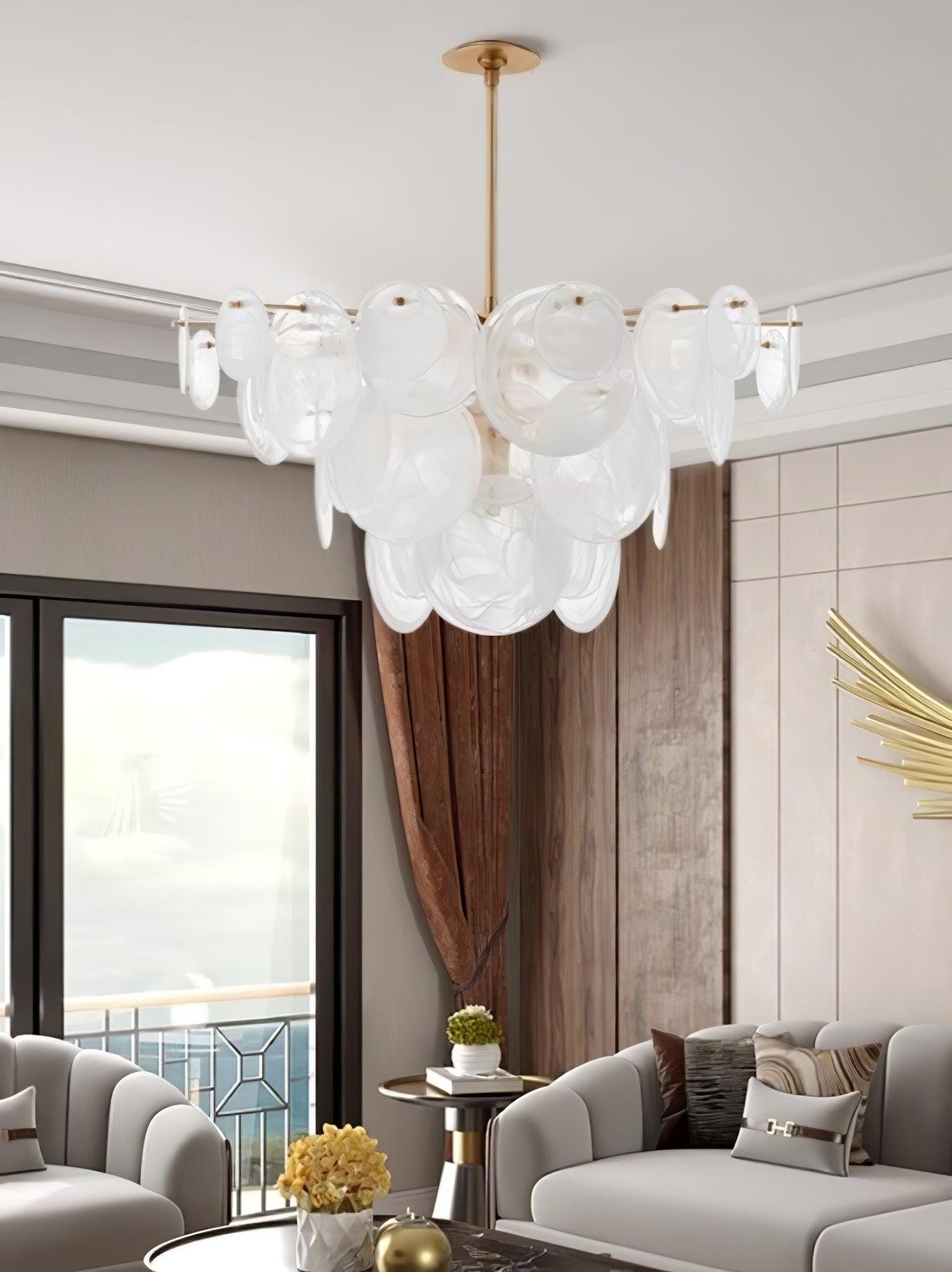 Brass Discs Cascading Chandelier K273