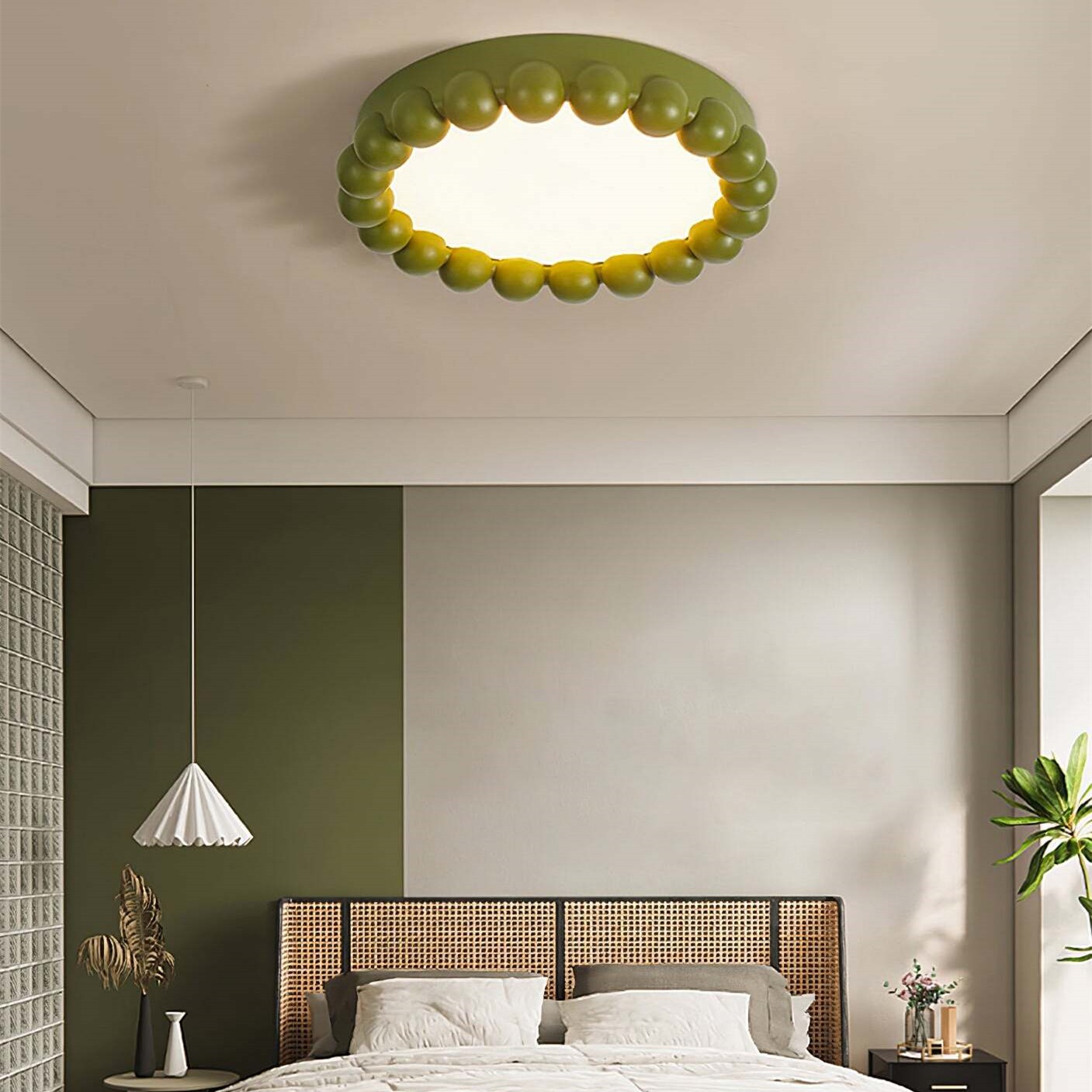 Minori Cream Art Deco LED Ceiling Lamp - Minimalist Round Design For Various Spaces K172