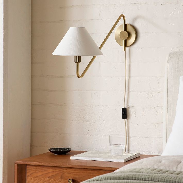 Diora Adjustable Arm Wall Sconce – Elegant Design with Fabric Shade for Ambient Spaces K1252