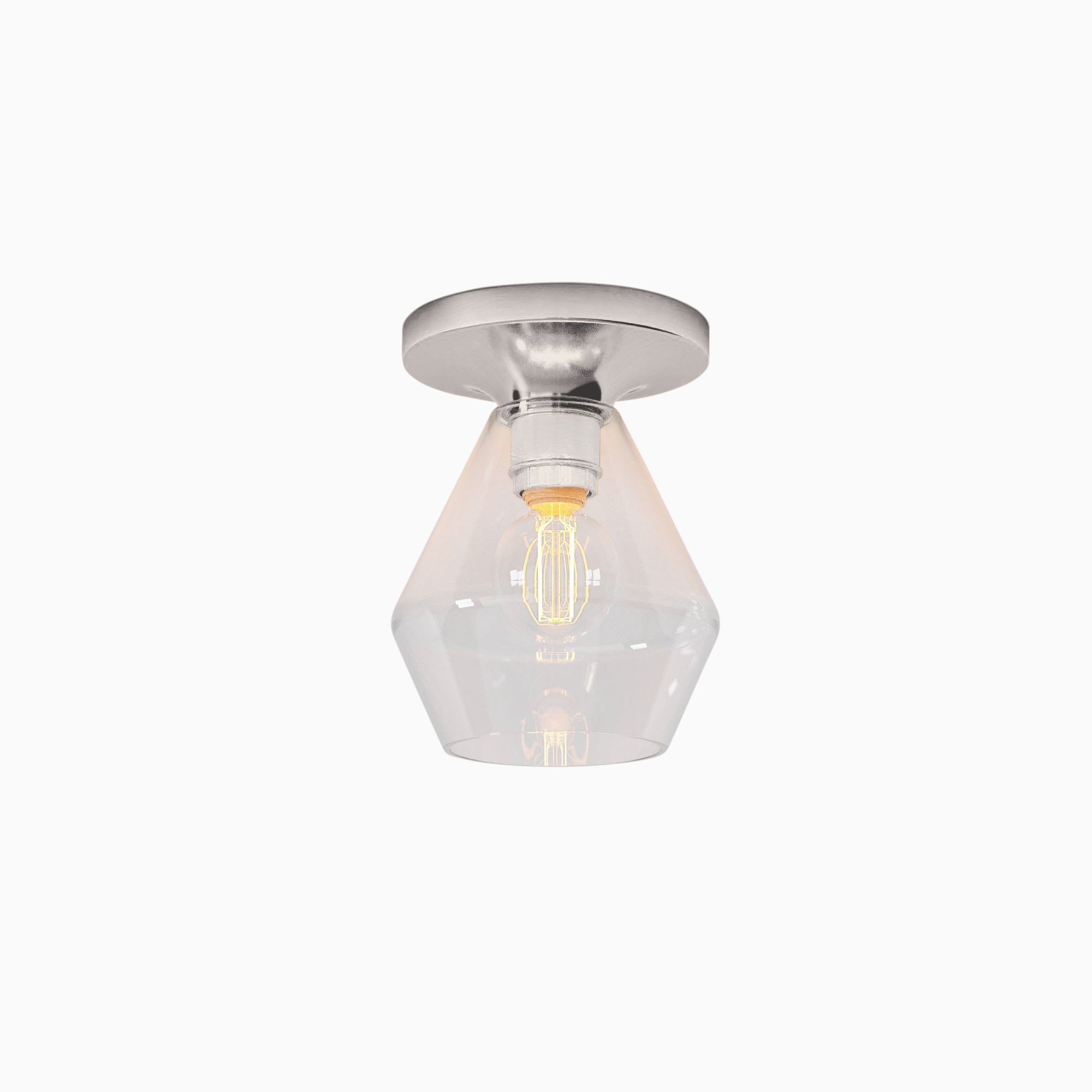 Merin Sleek Glass Ceiling Lamp - Geometric Flushmount Lamp for Dining Room K1223