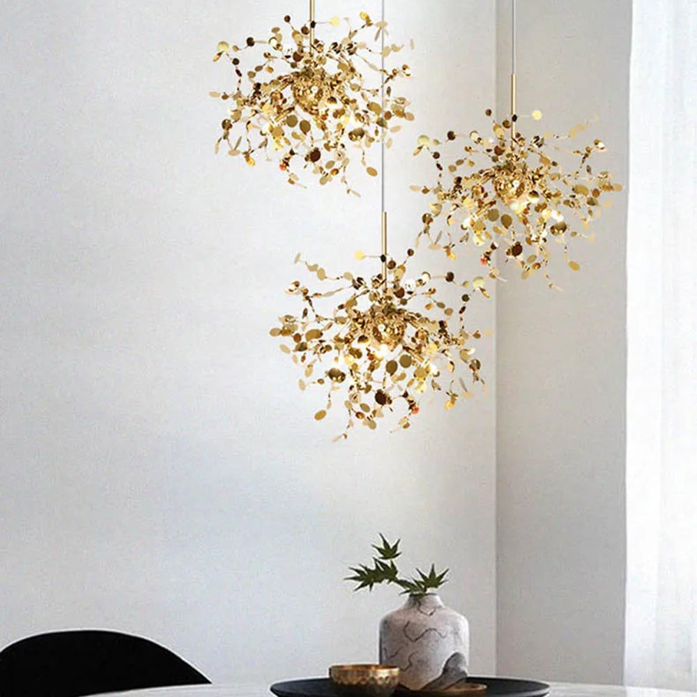 Modern Creative Decorative Leaf Stainless Steel Pendant Light K346