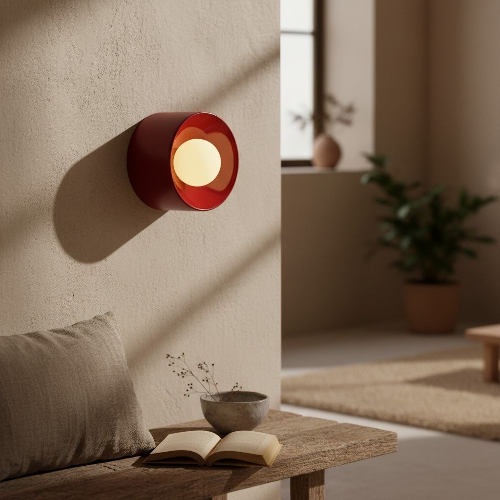 Ceranova Glazed Round Ceramic Wall Lamp - Modern Wall Lighting for Bedrooms and Hallways K2076
