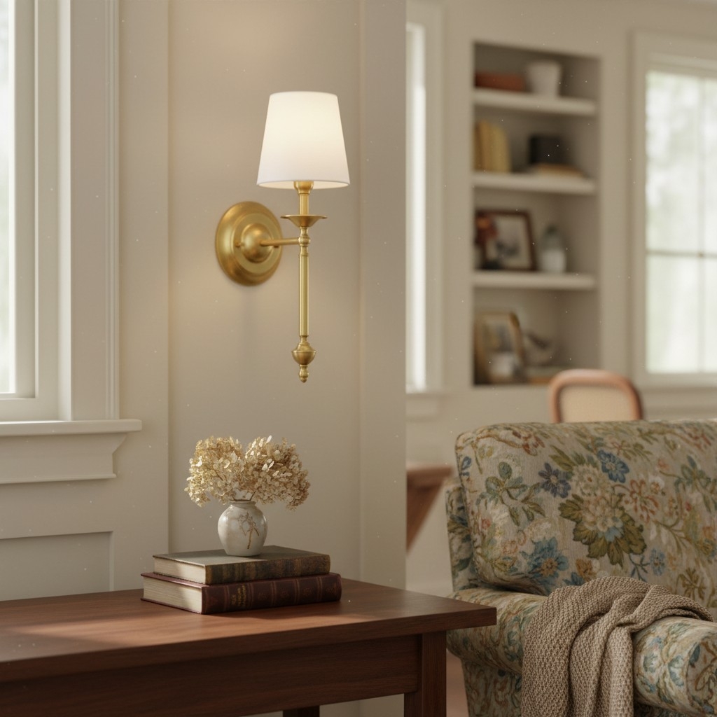Arcuma Fabric Wall Sconce - Modern Copper Wall Light for Hallway K2353