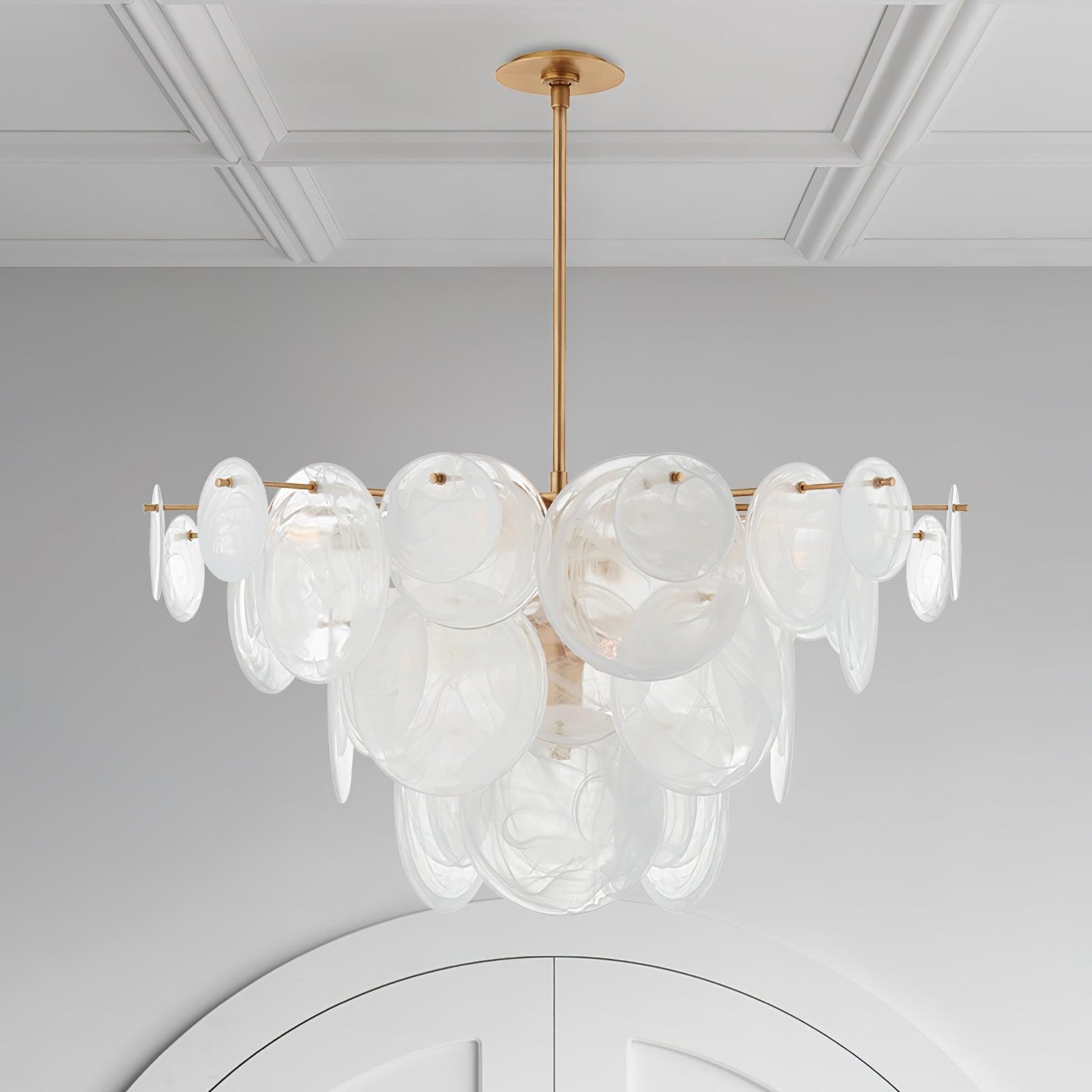 Brass Discs Cascading Chandelier K273