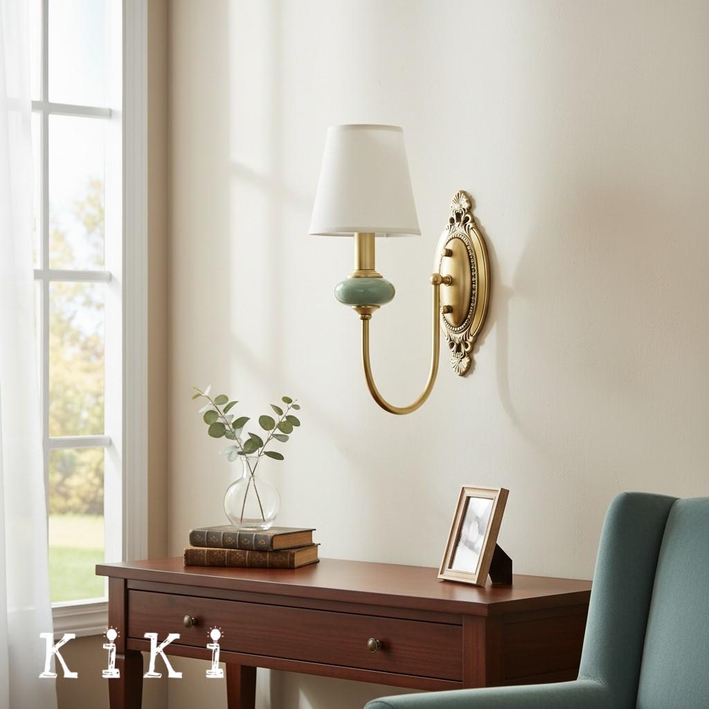 Rowanea Retro Fabric Wall Lamp - Elegant Fixture for Bedroom and Hallway K2214