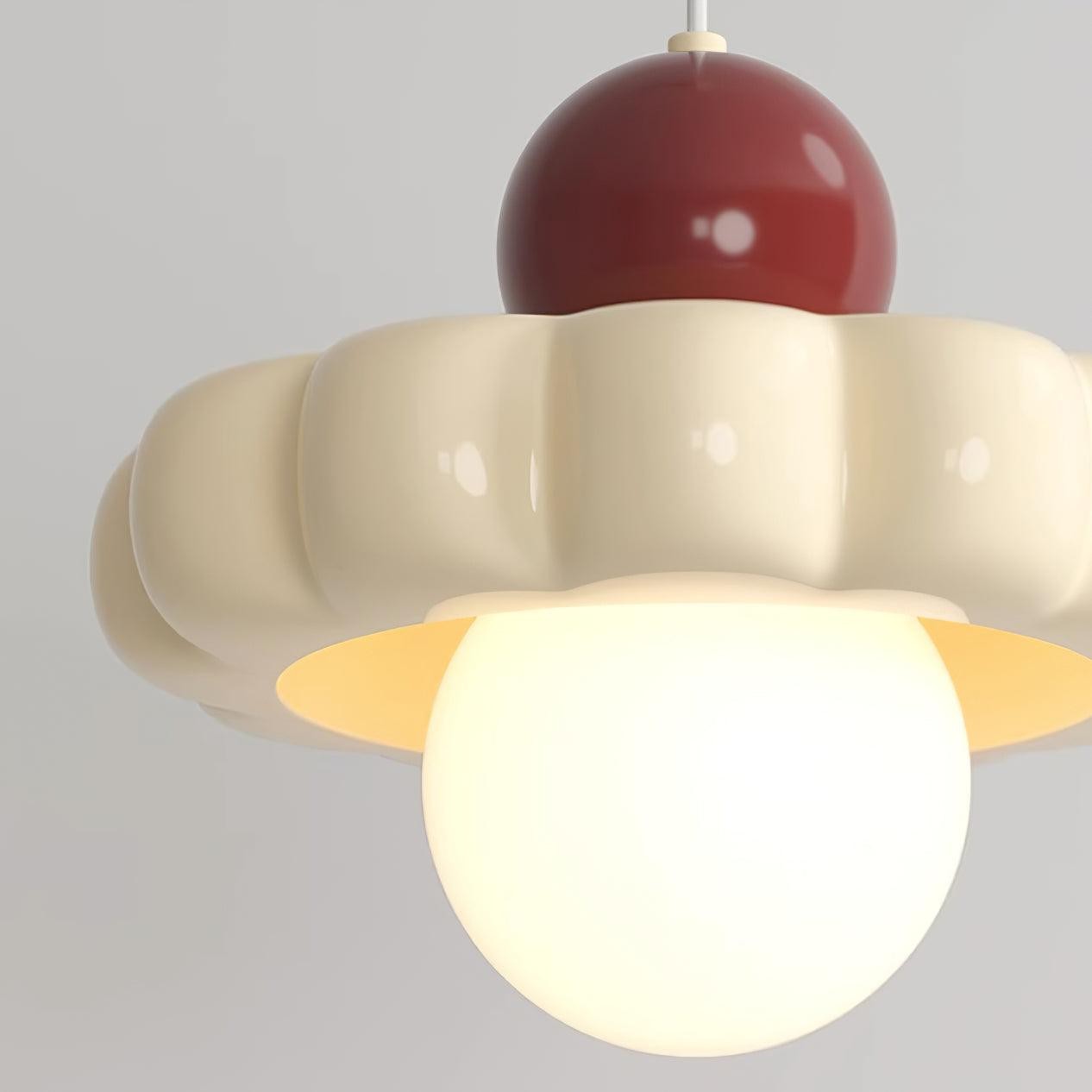 Cream Style Long Line Pumpkin Texture Pendant Lamp K307