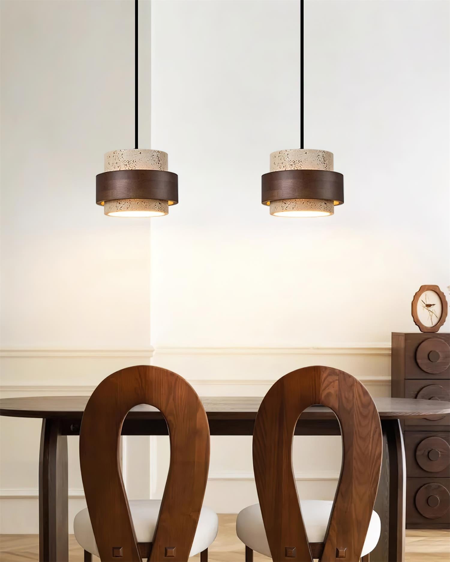 Cylinder Travertine Pendant Lamp K324