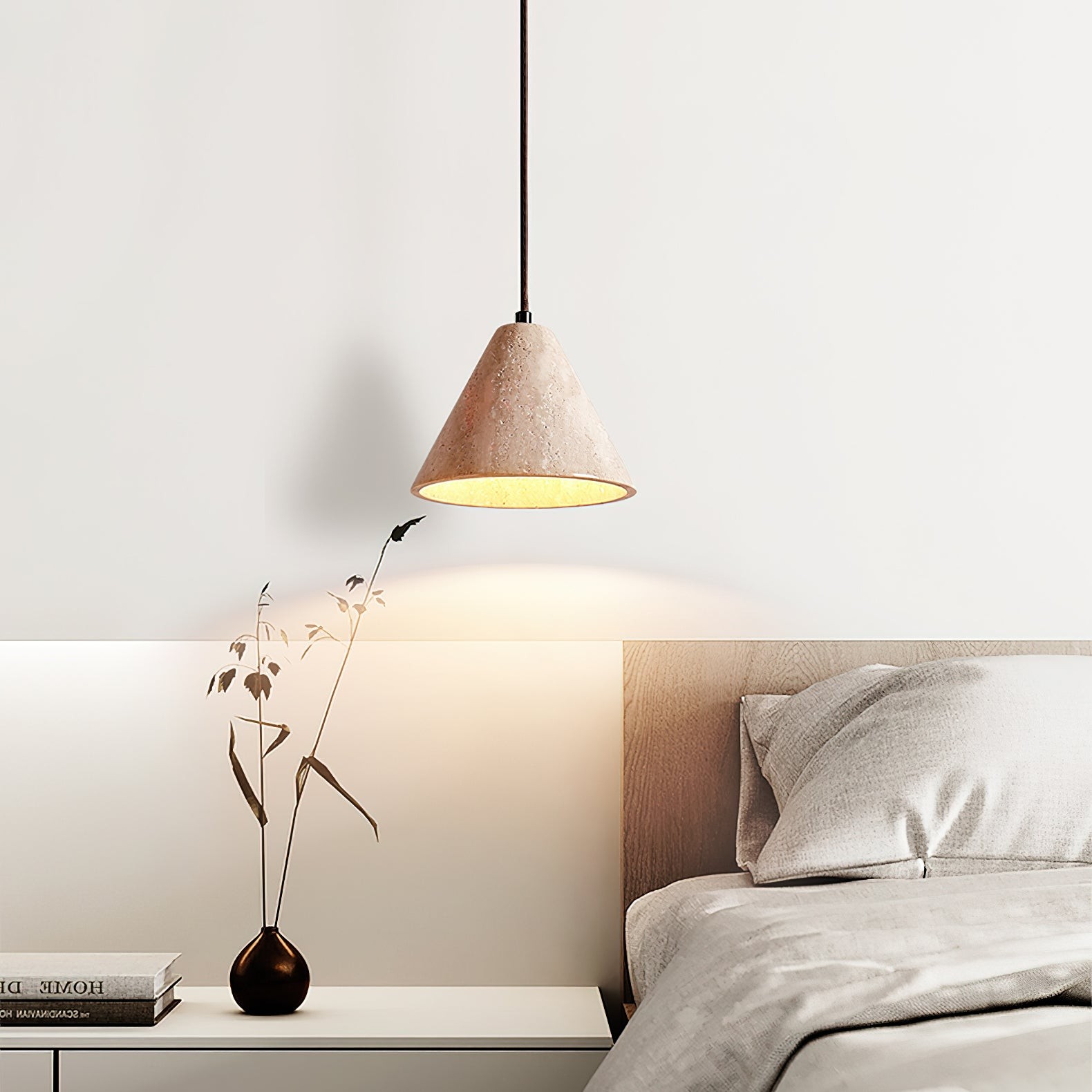 Wabi-Sabi Style Creative Travertine Pendant Light K690