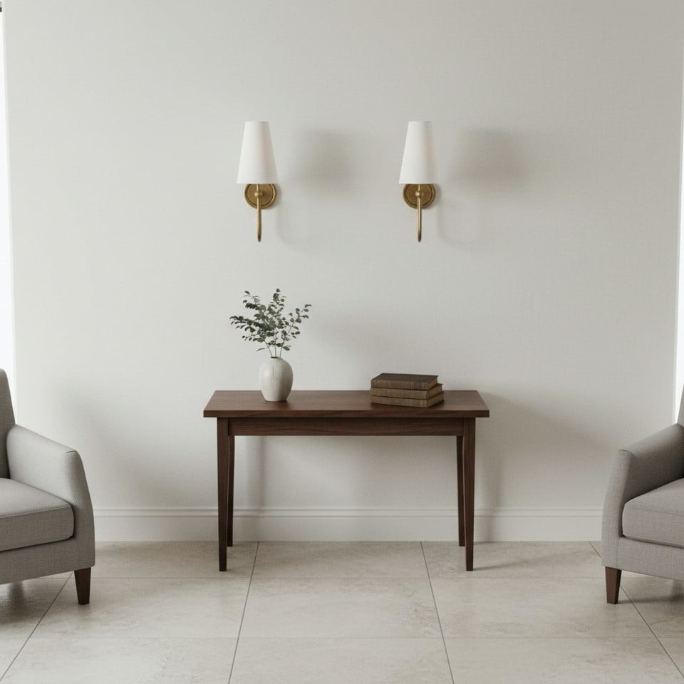 Serena Contemporary Fabric Shade Wall Sconce -  Curved Arm Wall Lamp for Bedroom K1721