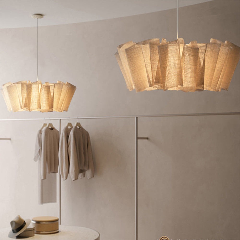 Handcrafted Fabric Shade Pendant Light – Minimalist Design for Home Interiors K1244