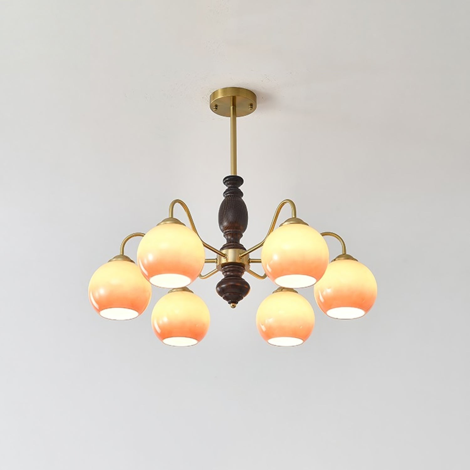 French Medieval Style Caramel Orb Chandelier K292