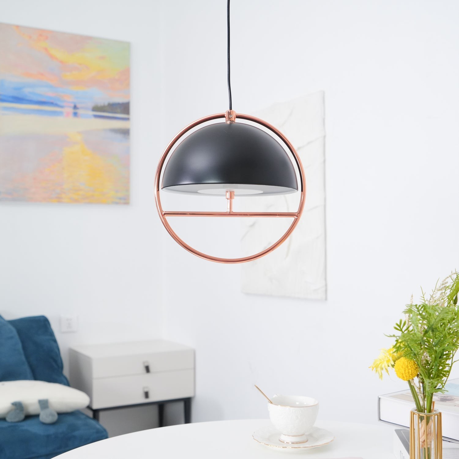 Nordic Hemispherical Ring Metal Pendant Lamp K426