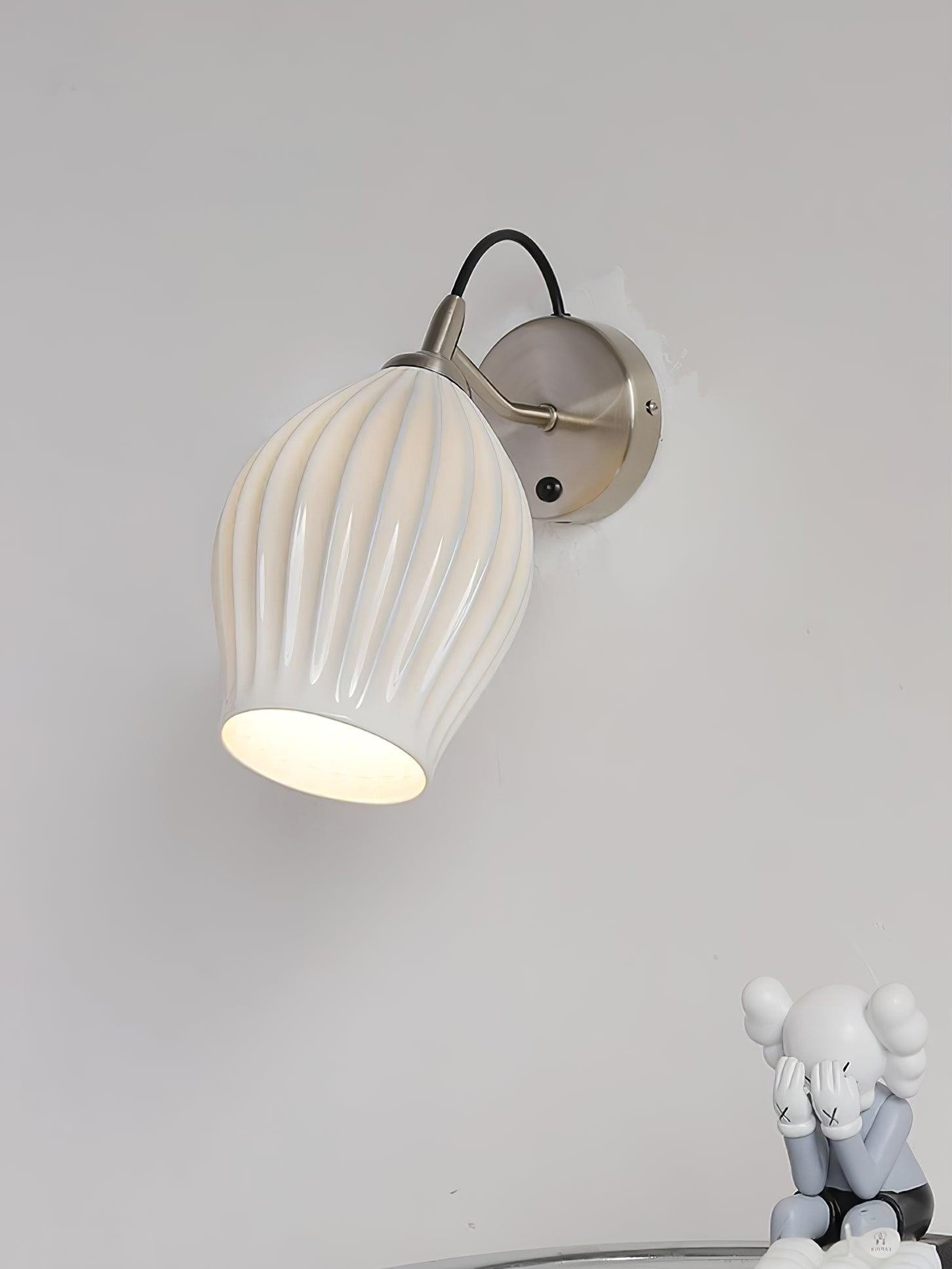 Cream Style Ceramic Ribbed Wall lamp K313