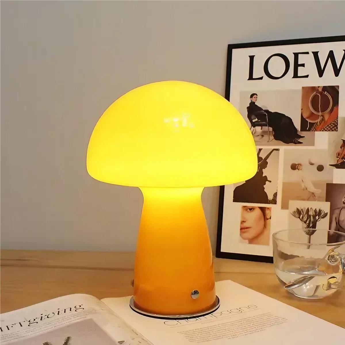 Modern Bauhaus Glass Mushroom Table Lamp K60