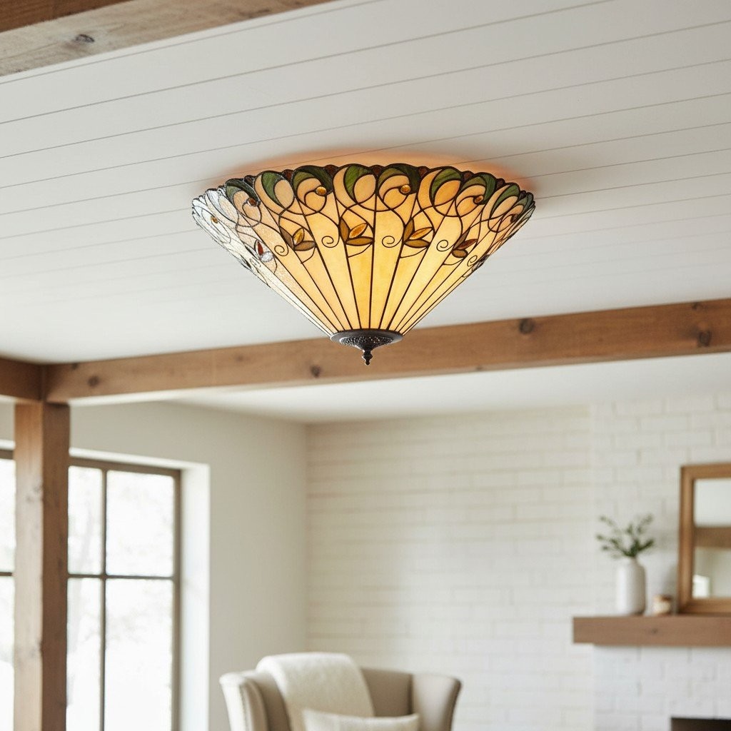 TF Jamelia Light - Decorative Art Glass - Flush Mount Timeless Style for Hallway K2015