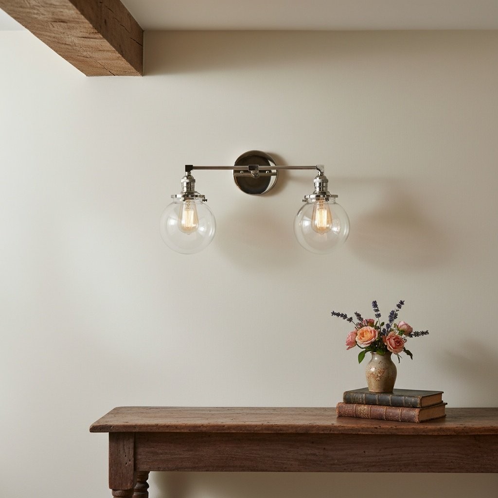 Lumio Globe Glass Globe Vanity Light - Modern Two Light Bathroom Sconce K1432